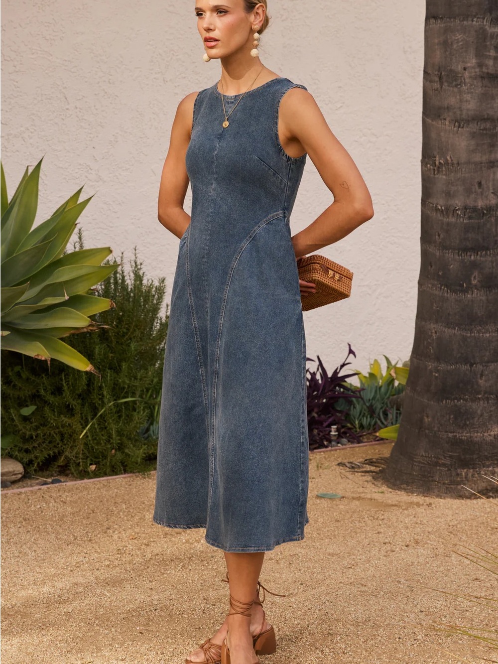 bohme Christy Denim Midi Dress